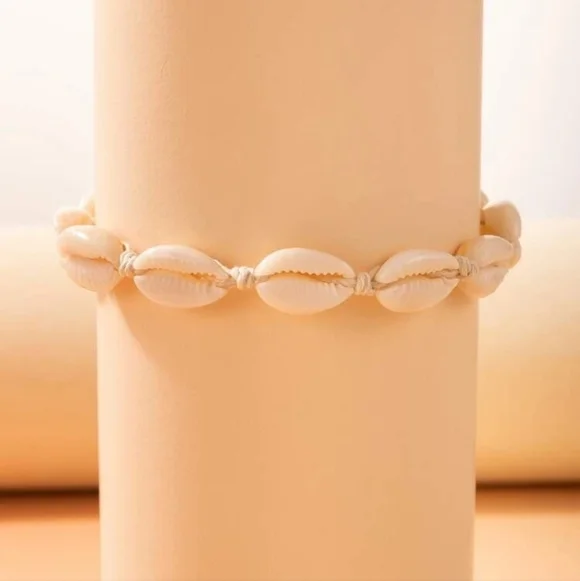 Gorgeous White Puka Shell Anklet -Y2K - Picture 2 of 5